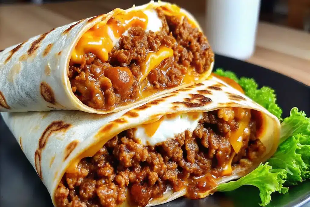 Cheesy Beef Wraps