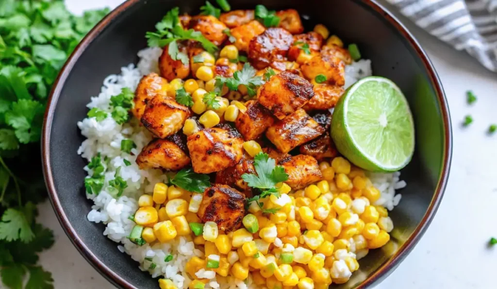 Street Corn Chicken Rice Bowl