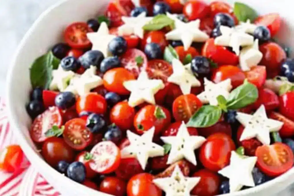 Homemade Easy Blueberry Cherry Tomato Caprese Salad