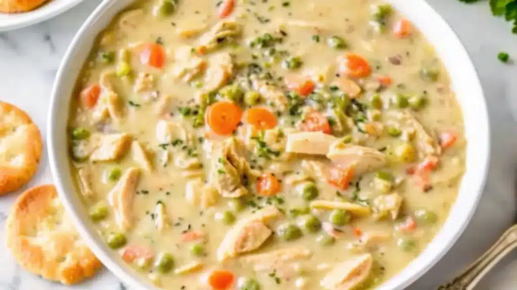 Warm bowl of Italian Penicillin Soup with pastina and herbs