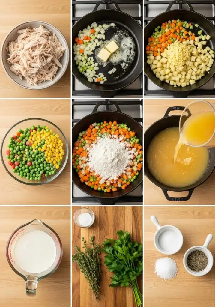 Cooking base with butter, onions, and carrots