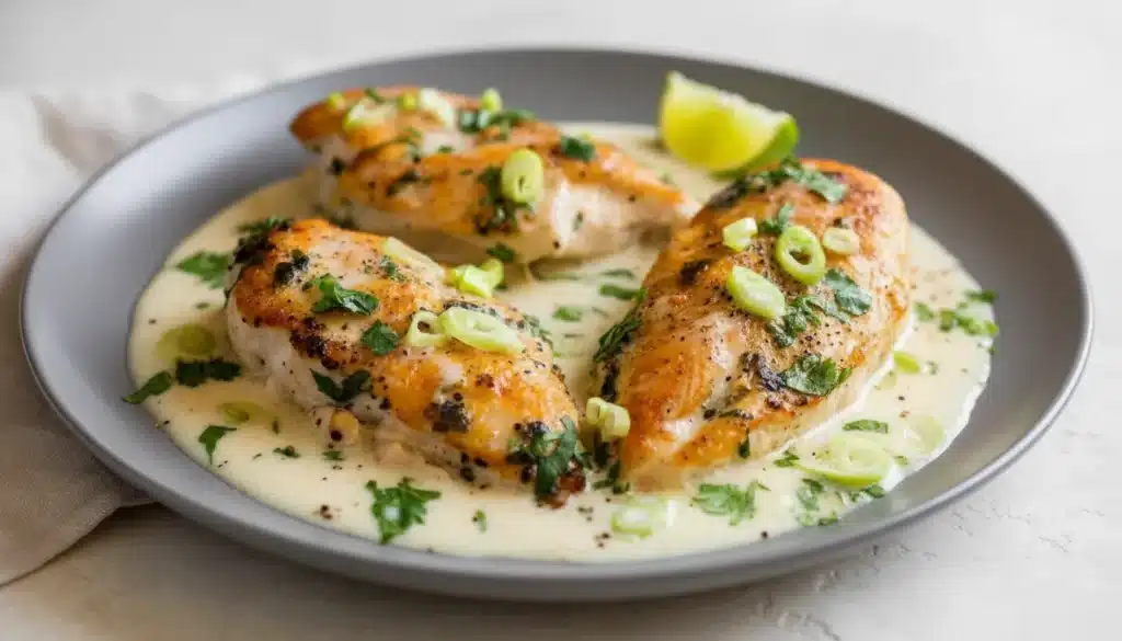 Creamy Coconut Lime Chicken on a plate