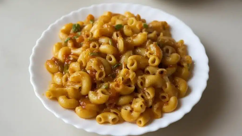 Creamy classic macaroni and cheese served in a warm, comforting bowl