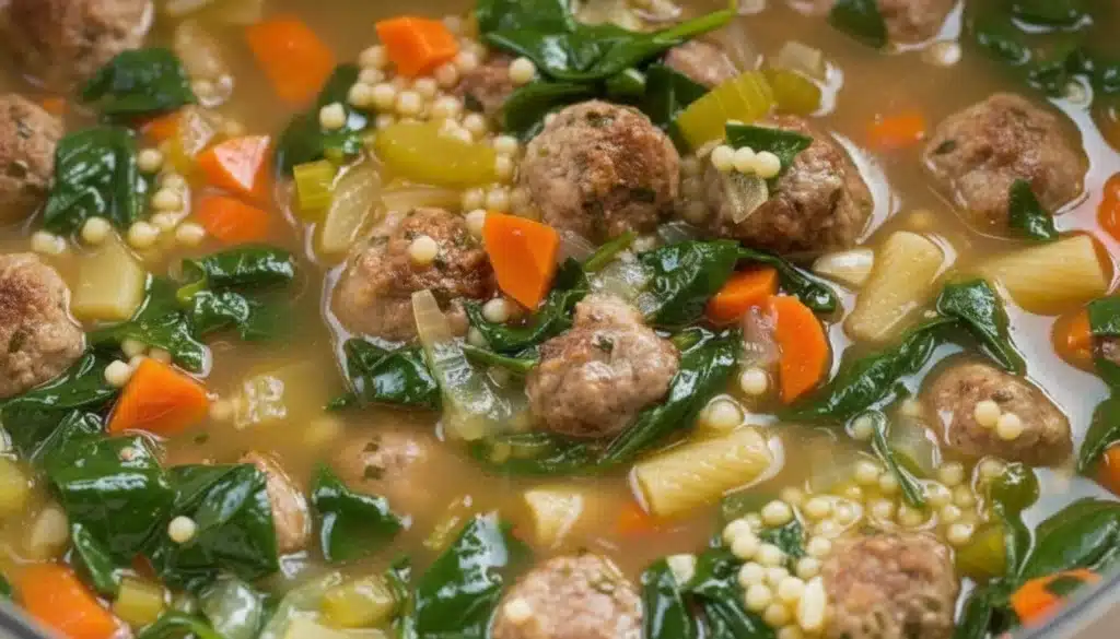 Hearty Italian Wedding Soup with Mini Meatballs