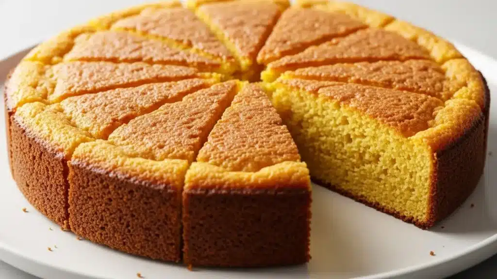 Freshly baked skillet cornbread with a golden, crispy crust