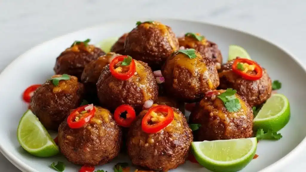 Spicy Mexican Donkey Balls fried golden with melted cheese