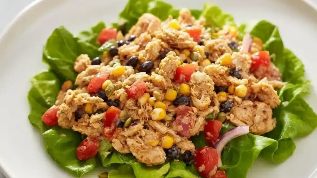 Southwest chicken salad with grilled chicken and avocado