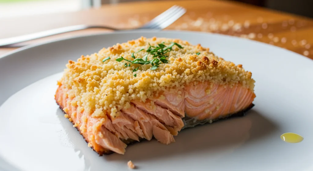 Crispy Parmesan Crusted Baked Salmon Recipe