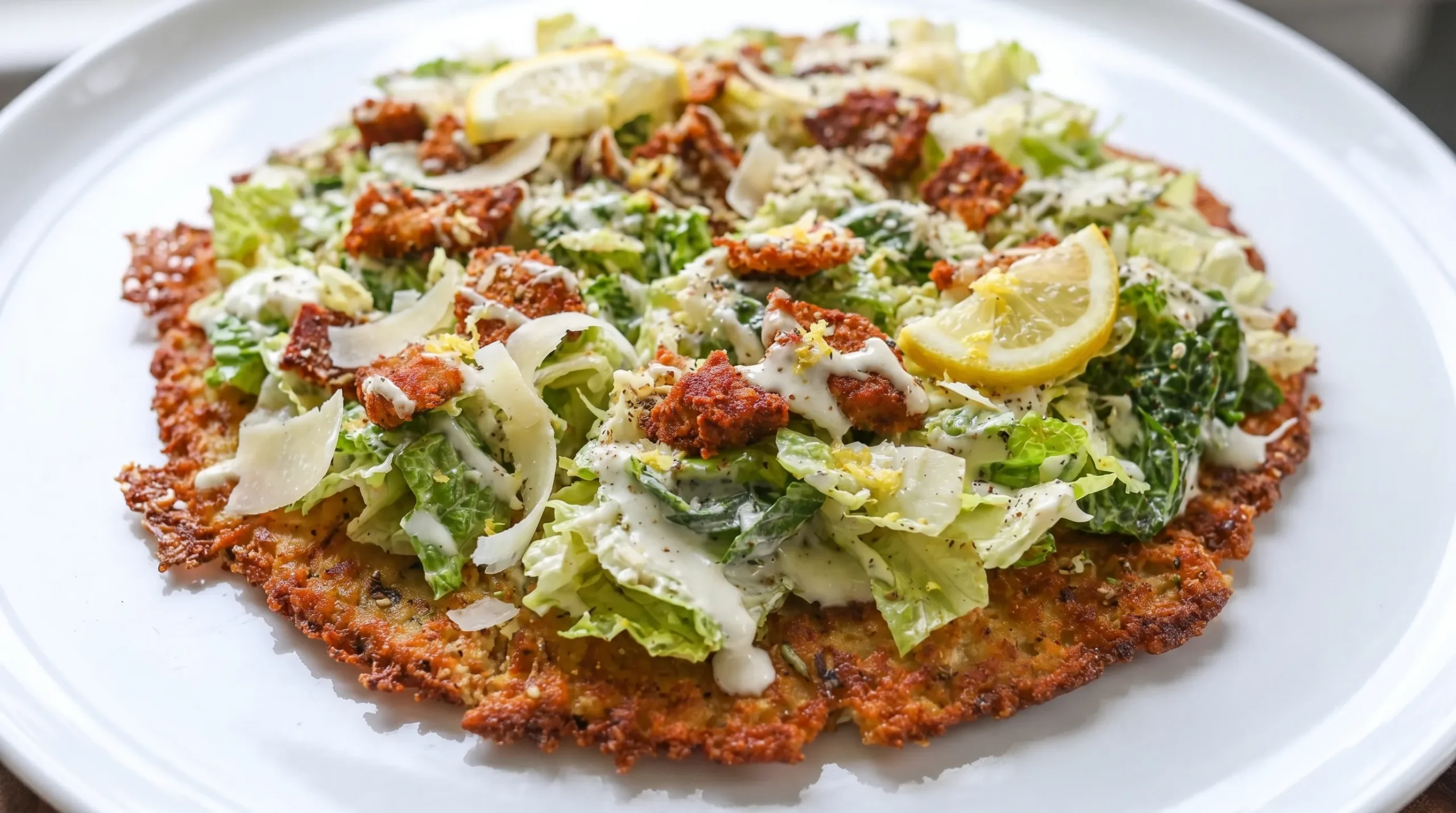 The Best Chicken Crust Caesar Salad Pizza Recipe