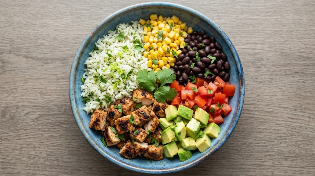 Easy Chicken and Rice Burrito Bowl Recipe