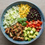 Easy Chicken and Rice Burrito Bowl Recipe