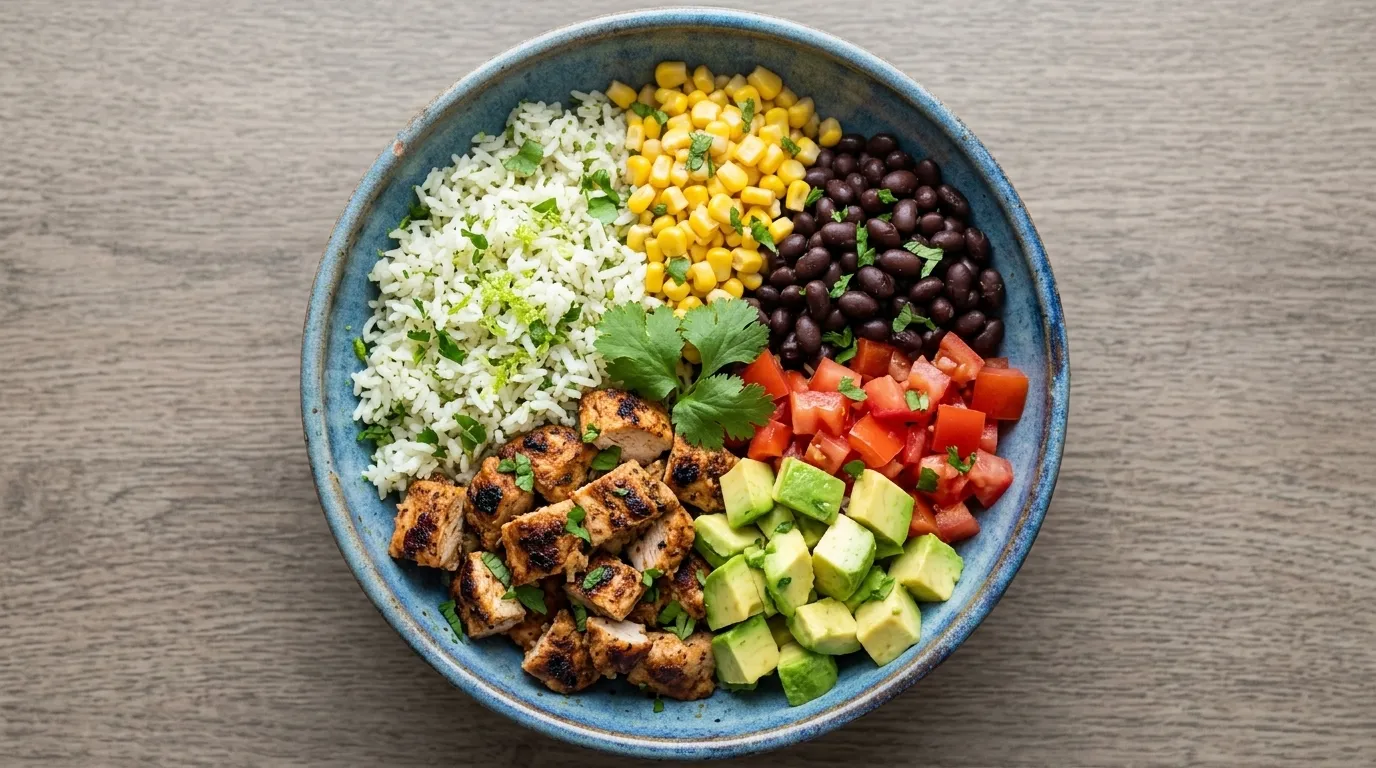 Easy Chicken and Rice Burrito Bowl Recipe