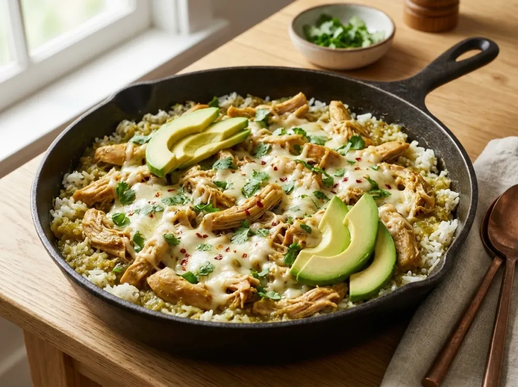 Salsa Verde Chicken And Rice Skillet Recipe